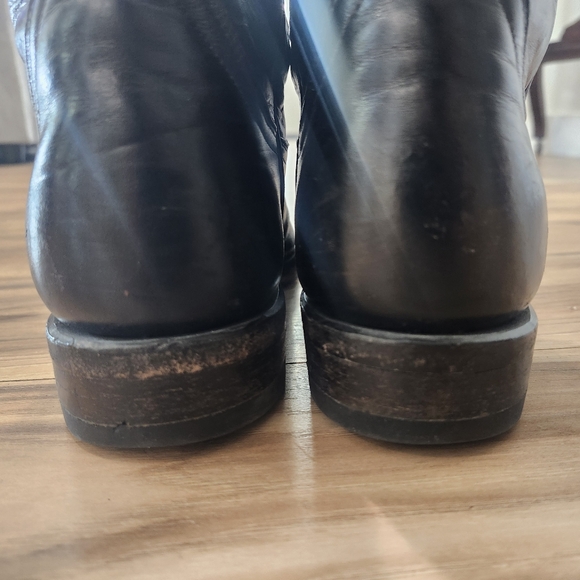 VINTAGE TONY LAMA BLACK COWBOY BOOTS LEATHER SIZE 10 1/2 10.5 B - Picture 9 of 9